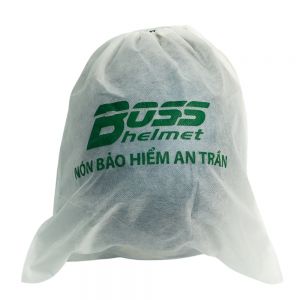 Túi vải không dệt BOSS dây rút màu trắng đựng nón 1/2