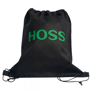 Balo túi vải không dệt HOSS màu đen có dây rút đựng nón bảo hiểm, nón thể thao