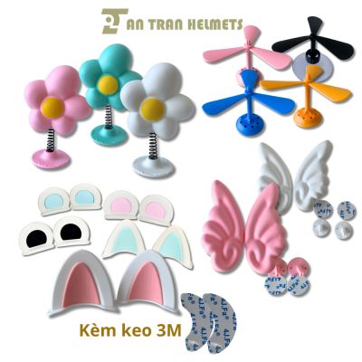 Cute new model helmet decoration accessories with free 3M glue (many colors)