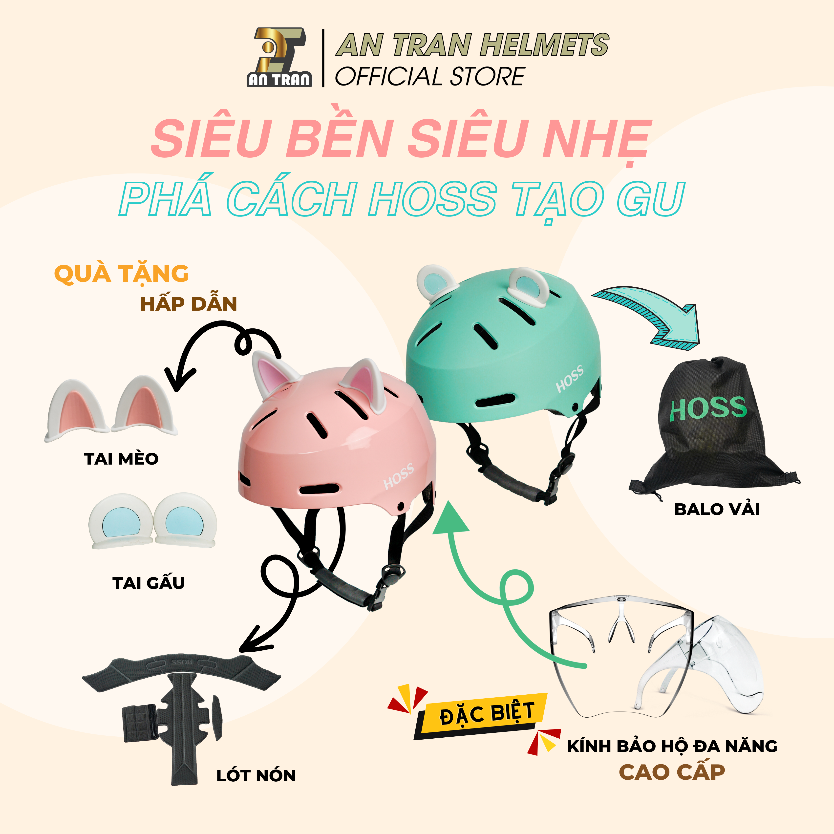 Ra mắt HOSS AT50-H - Nón Thể Thao Siêu Bền Siêu Nhẹ Siêu Thông Thoáng với nhiều ưu đãi hấp dẫn